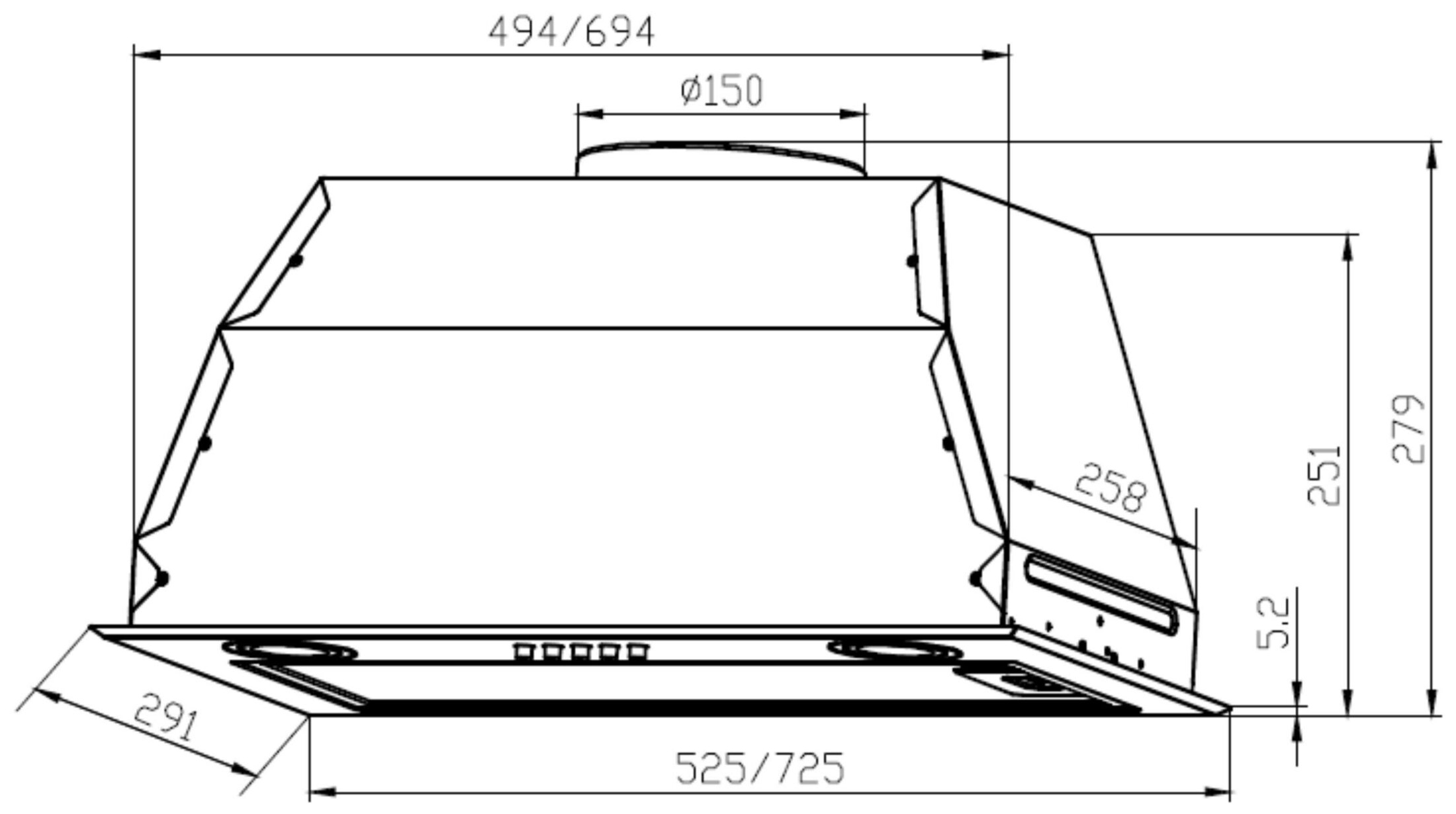 Вытяжка lex gs bloc gs 600 black схема встраивания